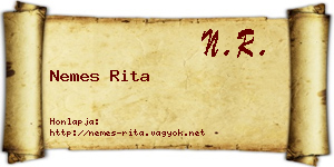 Nemes Rita névjegykártya